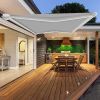 Full Cassette Electric Awning Retractable With LED Light Kit 4.5x3M Grey