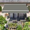 Half Cassette Manual Awning Retractable 3x2.5M Grey