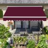 Half Cassette Electric Awning Retractable 2.5x2M Wine Red