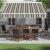 Half Cassette Electric Awning Retractable 3.5x2.5m Multi-Stripe