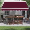 Half Cassette Electric Awning Retractable 3.5x2.5m Wine Red