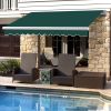 4.5x3M Manual Retractable Awning Angle Adjustable Green