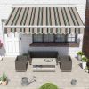 4.5x3M Manual Retractable Awning Angle Adjustable Multi-Stripe