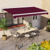 4.5x3M Manual Retractable Awning Angle Adjustable Wine Red