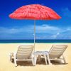 Hawaiian Parasol Beach Parasol Patio Garden Umbrella Sun Shade Tilting Red