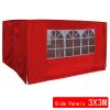 4 Side Curtains Replacement Only For 3x3m pop up gazebo Red