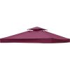 2-Tier Replacement Top Fabric for 3x3m Gazebo Pavilion Roof Canopy Wine Red