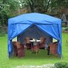 2x2m Blue Pop Up Gazebo With 4 Sidewalls and Carrying Bag