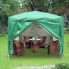 2x2m Green Pop Up Gazebo With 4 Sidewalls and Carrying Bag