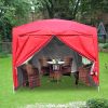 2x2m Red Pop Up Gazebo With 4 Sidewalls and Carrying Bag