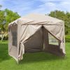 2.5x2.5m Beige Pop Up Gazebo With 4 Sidewalls and Carrying Bag