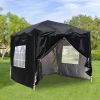 2.5x2.5m Black Pop Up Gazebo With 4 Sidewalls and Carrying Bag