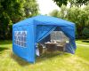 3x3m Blue Pop Up Gazebo With 4 Sidewalls and Carrying Bag