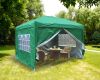 3x3m Green Pop Up Gazebo With 4 Sidewalls and Carrying Bag