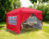 3x3m Red Pop Up Gazebo With 4 Sidewalls and Carrying Bag