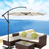 3m Cream Banana Parasol Crank Hanging Rattan Cantilever