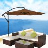 3m Coffee Banana Parasol Crank Hanging Rattan Cantilever