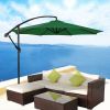 3m Green Banana Parasol Crank Hanging Rattan Cantilever