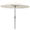 2.7m Cream Fiberglass Rib Parasol Round Aluminum with Crank Tilt Mechanism