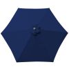 Replacement Fabric Parasol Cover for 2.5m 6 Arm Parasol Blue