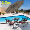 2.7m Brown Round Parasol Aluminium Crank Tilt Mechanism