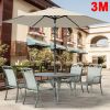 3m Cream Round Parasol Aluminium Crank Tilt Mechanism