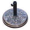 12kg Cement Concrete  Rose Pattern Cast Iron Effect Round Parasol Base Stand Weights Accessories