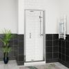 Aquariss 900mm Bifold Shower Door 6mm Self Clean Glass Shower Enclosure Reversible Folding Shower Cubicle Door Polished Chrome Frame